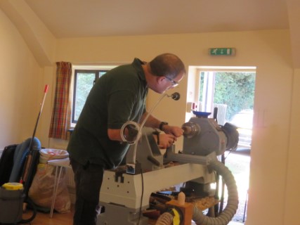 Paul making good use of the club lathe